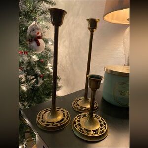 Vintage Gold Candle Holders